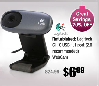 Refurbished: Logitech C110 USB 1.1 port (2.0 recommended) WebCam