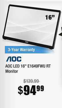 AOC LED 16" E1649FWU RT Monitor