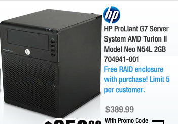 HP ProLiant G7 Server System AMD Turion II Model Neo N54L 2GB 704941-001 