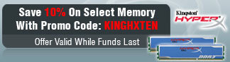 Kingston - Save 10% On Select Memory With Promo Code: KINGHXTEN. Offer Valid While Funds Last.