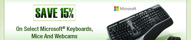 Save 15% On Select Microsoft Keyboards, Mice And Webcams