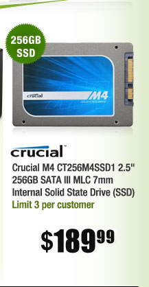 Crucial M4 CT256M4SSD1 2.5" 256GB SATA III MLC 7mm Internal Solid State Drive (SSD)