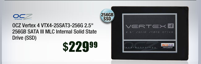 OCZ Vertex 4 VTX4-25SAT3-256G 2.5" 256GB SATA III MLC Internal Solid State Drive (SSD)