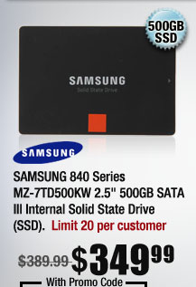 SAMSUNG 840 Series MZ-7TD500KW 2.5" 500GB SATA III Internal Solid State Drive (SSD)