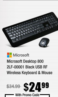 Microsoft Desktop 800 2LF-00001 Black USB RF Wireless Keyboard & Mouse