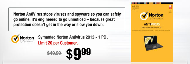 Symantec Norton Antivirus 2013 - 1 PC