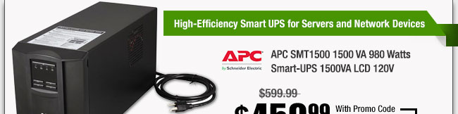 APC SMT1500 1500 VA 980 Watts Smart-UPS 1500VA LCD 120V 