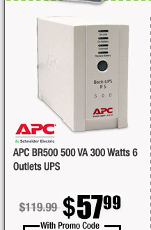 APC BR500 500 VA 300 Watts 6 Outlets UPS 