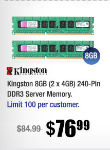 Kingston 8GB (2 x 4GB) 240-Pin DDR3 Server Memory