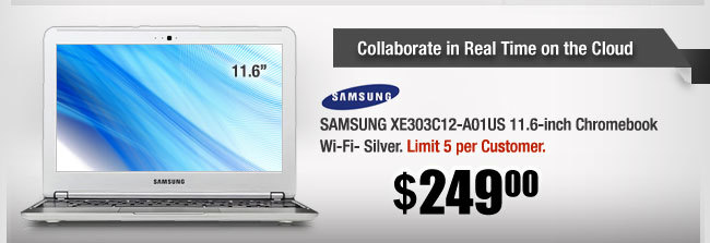 SAMSUNG XE303C12-A01US 11.6-inch Chromebook Wi-Fi- Silver 