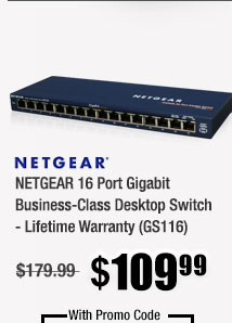 NETGEAR 16 Port Gigabit Business-Class Desktop Switch - Lifetime Warranty (GS116)