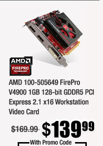 AMD 100-505649 FirePro V4900 1GB 128-bit GDDR5 PCI Express 2.1 x16 Workstation Video Card