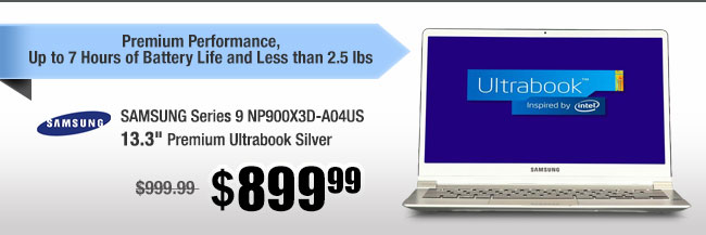 SAMSUNG Series 9 NP900X3D-A04US 13.3" Premium Ultrabook Silver