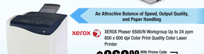 XEROX Phaser 6500/N Workgroup Up to 24 ppm 600 x 600 dpi Color Print Quality Color Laser Printer 