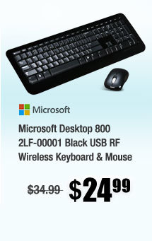 Microsoft Desktop 800 2LF-00001 Black USB RF Wireless Keyboard & Mouse 