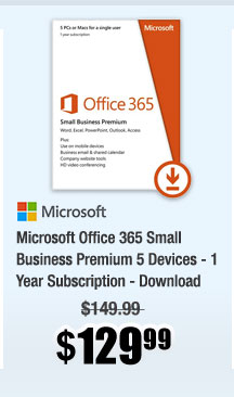 Microsoft Office 365 Small Business Premium 5 Devices - 1 Year Subscription - Download