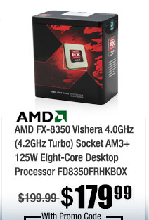 AMD FX-8350 Vishera 4.0GHz (4.2GHz Turbo) Socket AM3+ 125W Eight-Core Desktop Processor FD8350FRHKBOX