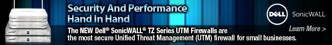 Security And Performance Hand In Hand. The NEW Dell SonicWALL TZ Series UTM Firewalls are the most secure Unified Threat Management (UTM) firewall for small businesses. Learn More.