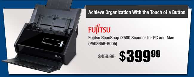 Fujitsu ScanSnap iX500 Scanner for PC and Mac (PA03656-B005) 