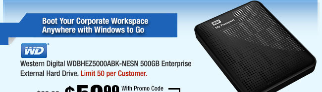 Western Digital WDBHEZ5000ABK-NESN 500GB Enterprise External Hard Drive