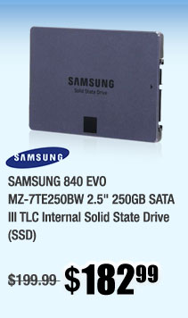 SAMSUNG 840 EVO MZ-7TE250BW 2.5" 250GB SATA III TLC Internal Solid State Drive (SSD)