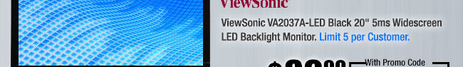 ViewSonic VA2037A-LED Black 20" 5ms Widescreen LED Backlight Monitor 