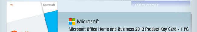 Microsoft Office Home and Business 2013 Product Key Card - 1 PC