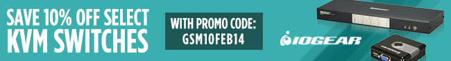 Save 10% Off Select KVM Switches. With Promo Code: GSM10FEB14.