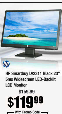 HP Smartbuy LV2311 Black 23" 5ms Widescreen LED-Backlit LCD Monitor 250 cd/m2 DC 1,000,000:1 (1000:1)