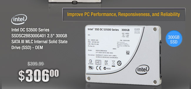 Intel DC S3500 Series SSDSC2BB300G401 2.5" 300GB SATA III MLC Internal Solid State Drive (SSD) - OEM