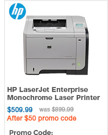 HP LaserJet Enterprise 509.99 usd after 50.00 usd promo code