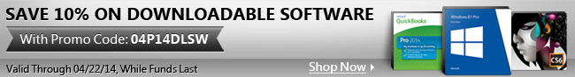Save 10% On Downloadable Software With Promo Code: 04P14DLSW.