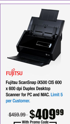 Fujitsu ScanSnap iX500 CIS 600 x 600 dpi Duplex Desktop Scanner for PC and MAC