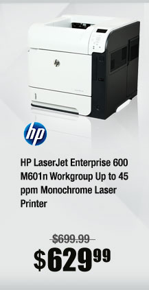 HP LaserJet Enterprise 600 M601n Workgroup Up to 45 ppm Monochrome Laser Printer 