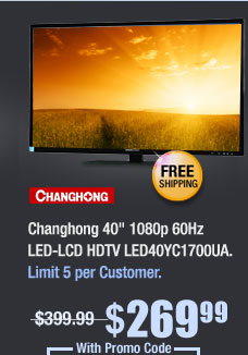 Changhong 40" 1080p 60Hz LED-LCD HDTV LED40YC1700UA