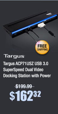 Targus ACP71USZ USB 3.0 SuperSpeed Dual Video Docking Station with Power 