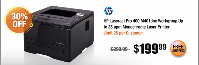 HP LaserJet Pro 400 M401dne Workgroup Up to 35 ppm Monochrome Laser Printer 