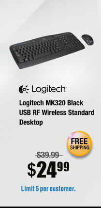 Logitech MK320 USB RF Wireless Standard Desktop