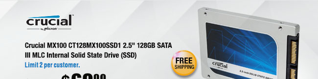 Crucial MX100 128GB Internal Solid State Drive