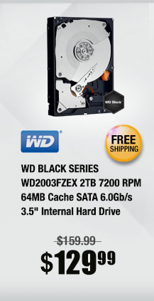 WD Black Series WD2003FZEX 2TB Internal Hard Drive