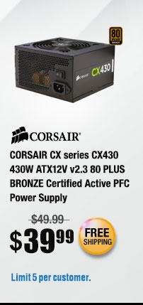 Corsair CS Series CX430 430W Power Supply