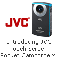 Introducing JVC touch screen pocket camcorders!