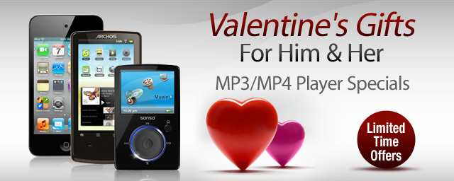 Valentine's Day MP3/MP4 player specials at Newegg.com