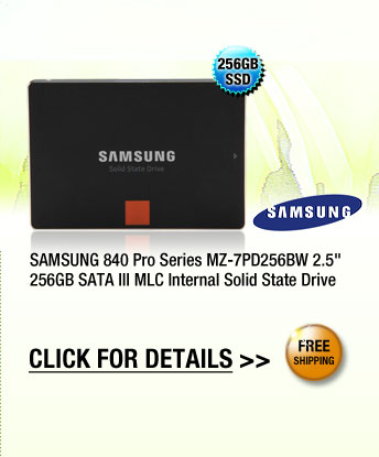 SAMSUNG 840 Pro Series MZ-7PD256BW 2.5 inch 256GB SATA III MLC Internal Solid State Drive