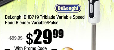 DeLonghi DHB719 Triblade Variable Speed Hand Blender Variable/Pulse
