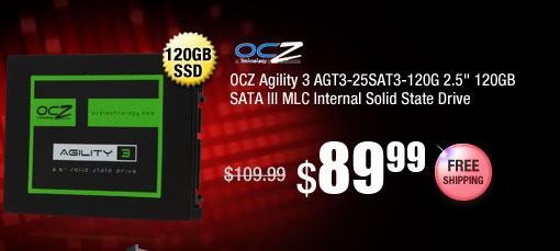 OCZ Agility 3 AGT3-25SAT3-120G 2.5" 120GB SATA III MLC Internal Solid State Drive