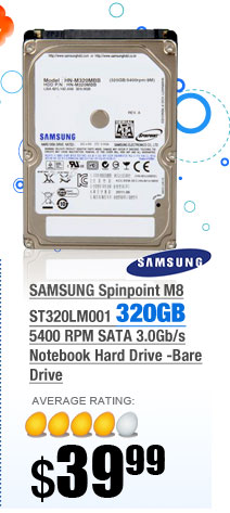 SAMSUNG Spinpoint M8 ST320LM001 320GB 5400 RPM SATA 3.0Gb/s Notebook Hard Drive -Bare Drive