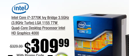 Intel Core i7-3770K Ivy Bridge 3.5GHz (3.9GHz Turbo) LGA 1155 77W Quad-Core Desktop Processor Intel HD Graphics 4000