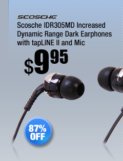 Scosche IDR305MD Increased Dynamic Range Dark Earphones with tapLINE II and Mic 