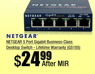 NETGEAR 5 Port Gigabit Business-Class Desktop Switch - Lifetime Warranty (GS105)